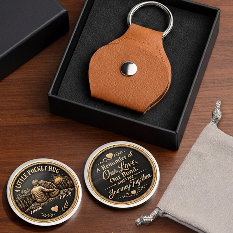 Custom Pocket Hug - Personalized Anniversary Wedding Gifts For Husband And Wife, Him And Her - Love You To Infinity