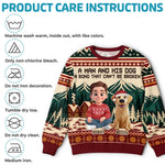 Custom Ugly Sweatshirt - Personalized Christmas Birthday Gifts For Dog Cat Lovers, Dog Dad And Mom, Cat Owners - Forever My Favorite Buddy