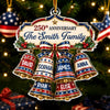 Custom Acrylic Ornament - Personalized America 250th Anniversary Christmas Gifts For Mom, Dad, Brother, Sister - Our Christmas Bell Family