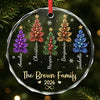 Custom Circle Glass Ornament - Personalized Christmas Birthday Gifts For Mom, Dad, Brother, Sister - Rooted In Love Grown Together