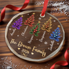 Custom Circle Glass Ornament - Personalized Christmas Birthday Gifts For Mom, Dad, Brother, Sister - Rooted In Love Grown Together