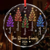 Custom Circle Glass Ornament - Personalized Christmas Birthday Gifts For Mom, Dad, Brother, Sister - Rooted In Love Grown Together
