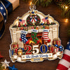 Custom Acrylic Ornament - Personalized America 250th Anniversary Christmas Gifts For Mom, Dad, Brother, Sister - Our Family, Our Tradition