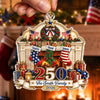 Custom Acrylic Ornament - Personalized America 250th Anniversary Christmas Gifts For Mom, Dad, Brother, Sister - Our Family, Our Tradition