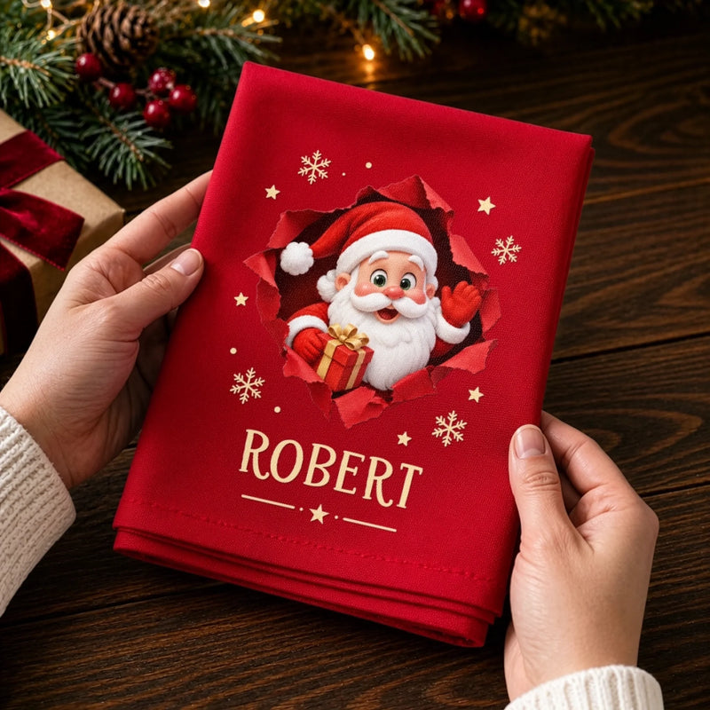 Custom Cotton Napkin - Personalized Christmas Birthday Gifts For Mom, Dad, Brother, Sister - Tis The Season To Smile