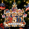 Custom Acrylic Ornament - Personalized America 250th Anniversary Christmas Gifts For Mom, Dad, Brother, Sister - Christmas Cheer Starts Here