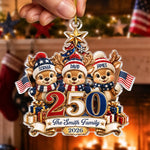 Custom Acrylic Ornament - Personalized America 250th Anniversary Christmas Gifts For Mom, Dad, Brother, Sister - Christmas Cheer Starts Here