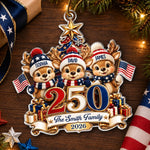 Custom Acrylic Ornament - Personalized America 250th Anniversary Christmas Gifts For Mom, Dad, Brother, Sister - Christmas Cheer Starts Here