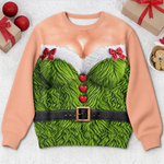 Custom Funny Ugly Sweatshirt - Personalized Christmas Birthday Gifts For Wife, Daughter, Besties, Sisters, Granddaughter, Grandma, Mom, Yourself - Serving Elf Glam