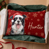 Custom Photo Woven Pillow - Personalized Christmas Birthday Gifts For Dog Cat Lovers, Dog Dad And Mom, Cat Owners - Furry Christmas Friends