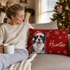 Custom Photo Woven Pillow - Personalized Christmas Birthday Gifts For Dog Cat Lovers, Dog Dad And Mom, Cat Owners - Furry Christmas Friends