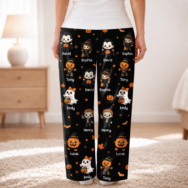 Custom Pajama Pants - Personalized Halloween Gifts For Grandma, Grandpa - Spoiling My Little Monsters