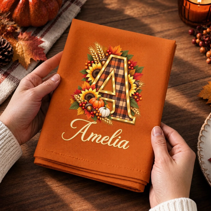 Custom Cotton Napkin - Personalized Birthday Gifts For Mom, Dad, Brother, Sister - Warm Fall Wishes To All