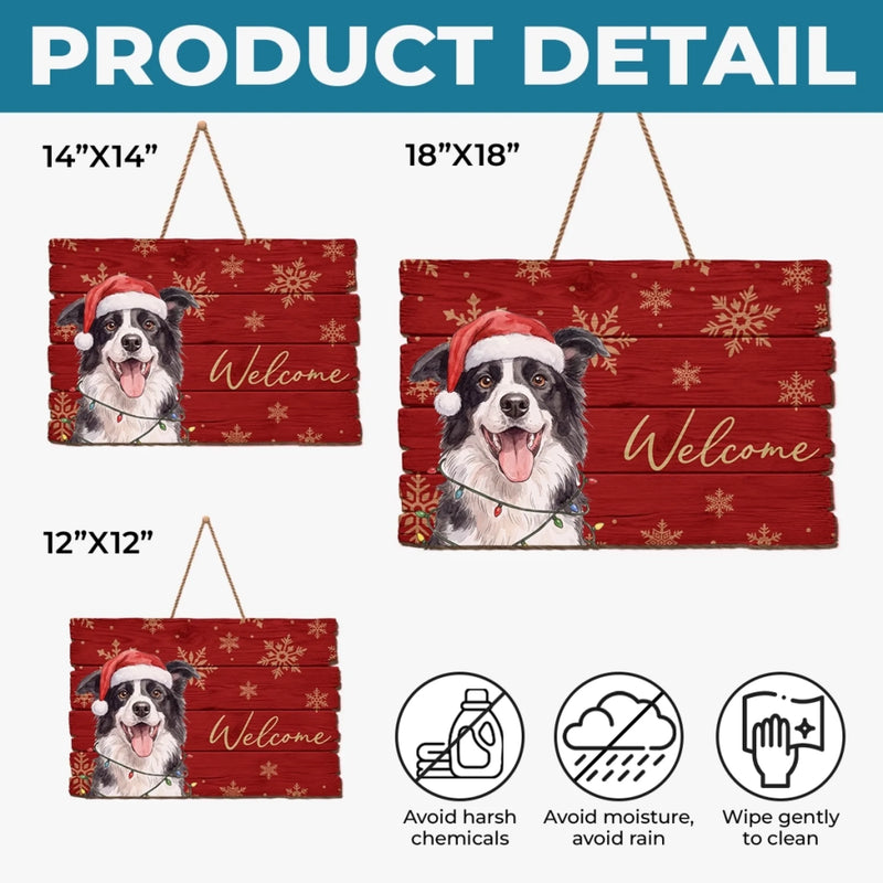 Custom Photo Decor Wood Sign - Personalized Personalized Christmas Birthday Gifts For Dog Cat Lovers, Dog Dad And Mom, Cat Owners - Merry Tails Welcome You