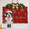 Custom Photo Decor Wood Sign - Personalized Personalized Christmas Birthday Gifts For Dog Cat Lovers, Dog Dad And Mom, Cat Owners - Merry Tails Welcome You