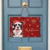 Custom Photo Decor Wood Sign - Personalized Personalized Christmas Birthday Gifts For Dog Cat Lovers, Dog Dad And Mom, Cat Owners - Merry Tails Welcome You