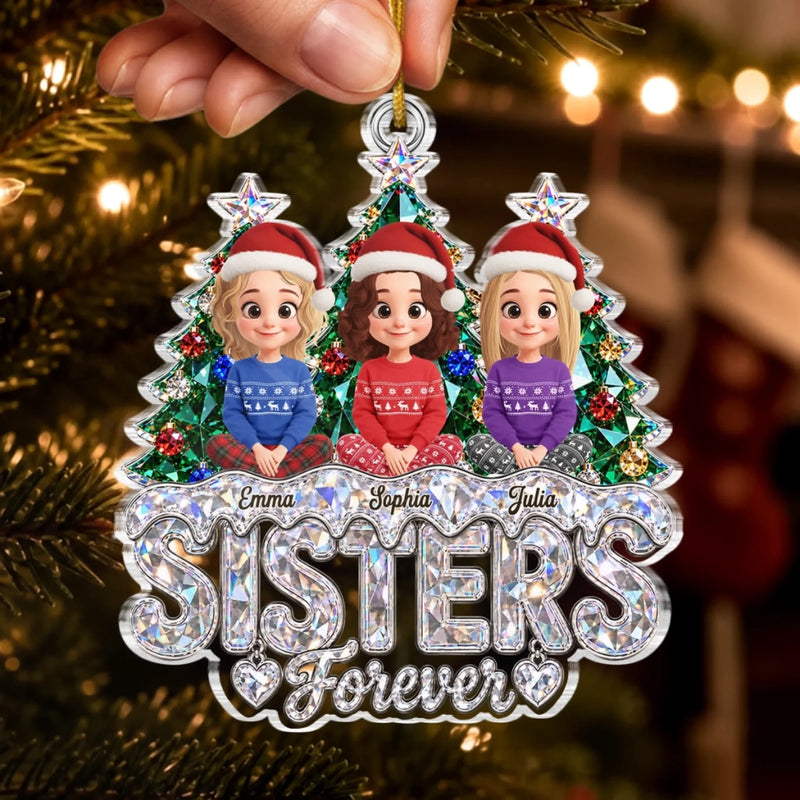 Custom Acrylic Ornament - Personalized Best Friend Christmas Birthday Gifts For Women, Besties, Sisters, BFF - Besties Under The Tree