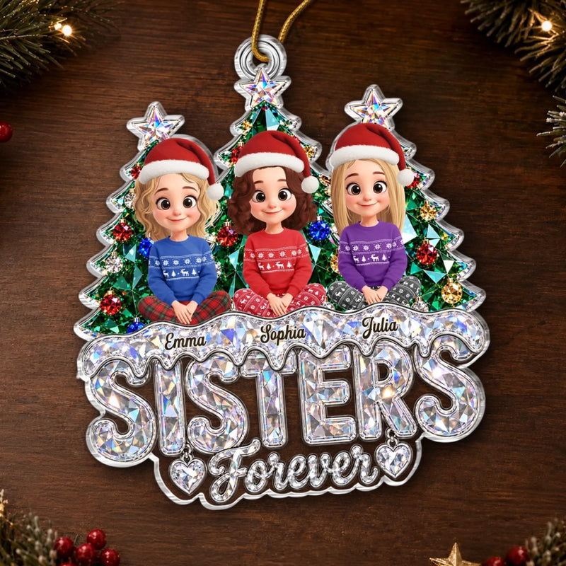 Custom Acrylic Ornament - Personalized Best Friend Christmas Birthday Gifts For Women, Besties, Sisters, BFF - Besties Under The Tree
