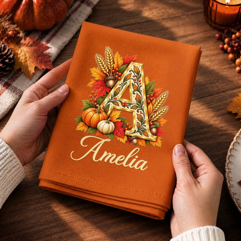 Custom Cotton Napkin - Personalized Birthday Gifts For Mom, Dad, Brother, Sister - Grateful Hearts Gather Together Today