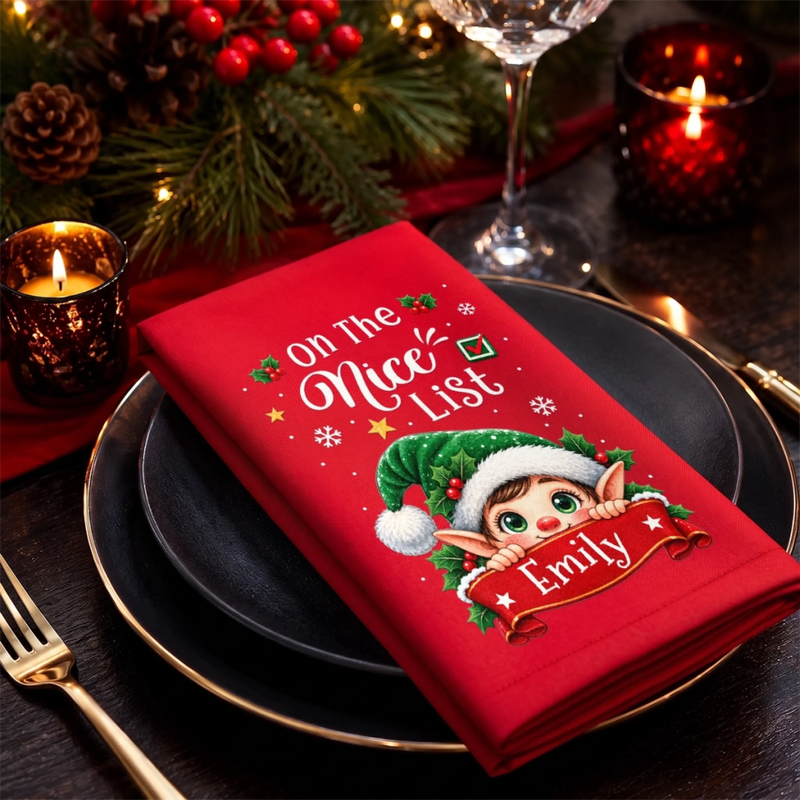 Custom Cotton Napkin - Personalized Christmas Birthday Gifts For Mom, Dad, Brother, Sister - Joy All Around