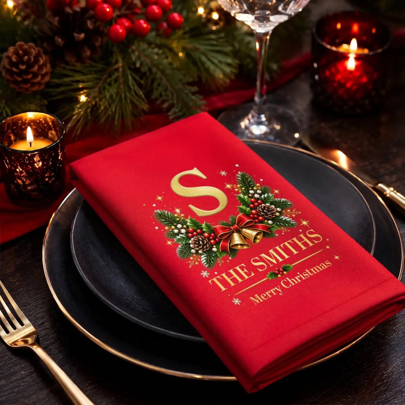 Custom Cotton Napkin - Personalized Christmas Birthday Gifts For Mom, Dad, Brother, Sister - Aesthetic Christmas Era