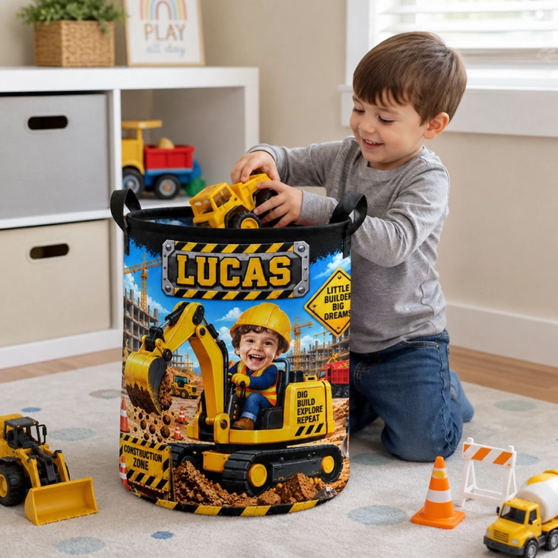 Custom Photo Laundry Basket - Personalized Birthday Gifts For Kids - Built To Explore