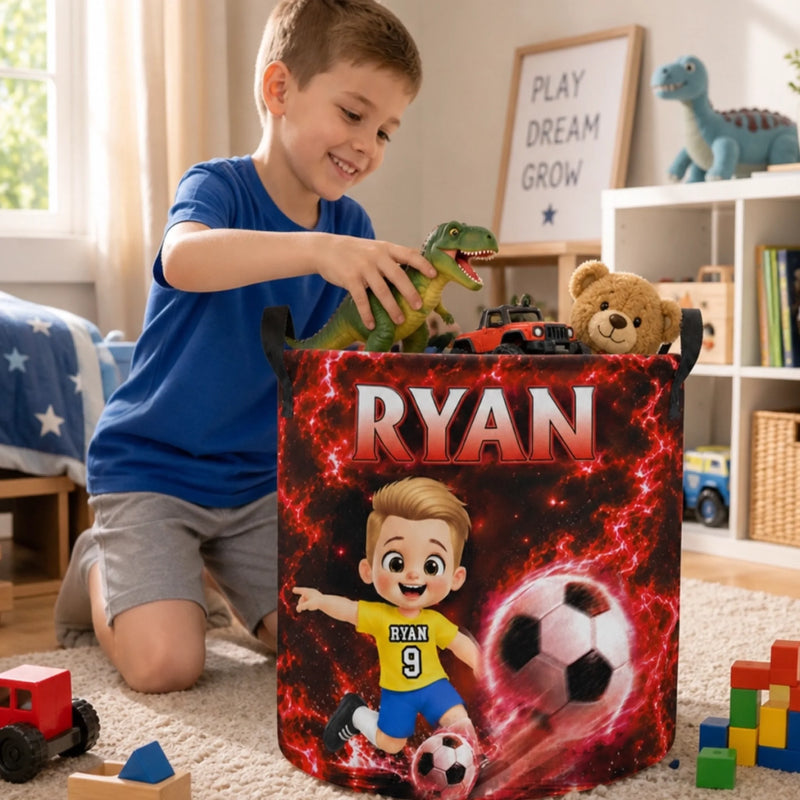 Custom Laundry Basket - Personalized Birthday Gifts For Kids - Future Football Star In Training