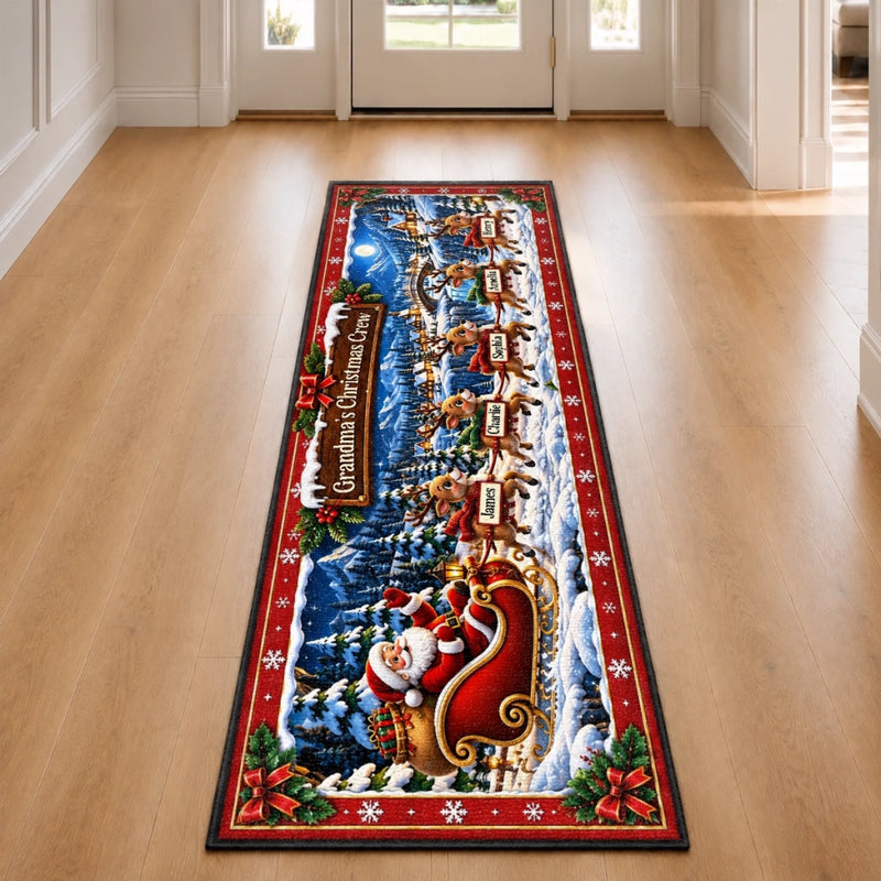 Custom Runner Rug - Personalized Christmas Birthday Gifts For Grandma, Grandpa - My Little Holiday Joy