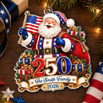 Custom Acrylic Ornament - Personalized America 250th Anniversary Christmas Gifts For Mom, Dad, Brother, Sister - Generations Gather Here