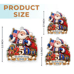 Custom Acrylic Ornament - Personalized America 250th Anniversary Christmas Gifts For Mom, Dad, Brother, Sister - Generations Gather Here