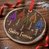 Custom Circle Glass Ornament - Personalized Best Friend Christmas Birthday Gifts For Women, Besties, Sisters, BFF - Together Makes Christmas Sweeter