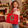 Custom Burlap Tote Bag - Personalized Christmas Birthday Gifts For Mom, Dad, Brother, Sister - Joyfully Gathered This Season