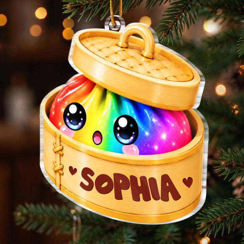 Custom Squishy Acrylic Ornament - Personalized Christmas Birthday Gifts For Kids - Sweet Little Dumpling Of Mine
