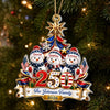 Custom Snowman Premium 3D Ornament - Personalized America 250th Anniversary Christmas Gifts For Mom, Dad, Brother, Sister - United In Holiday Cheer