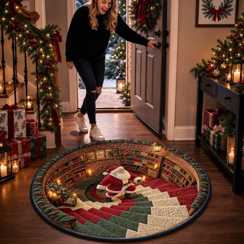 Custom Quilted Round Mat - Personalized Christmas Birthday Gifts For Mom, Dad, Brother, Sister - Merry Moments All Season