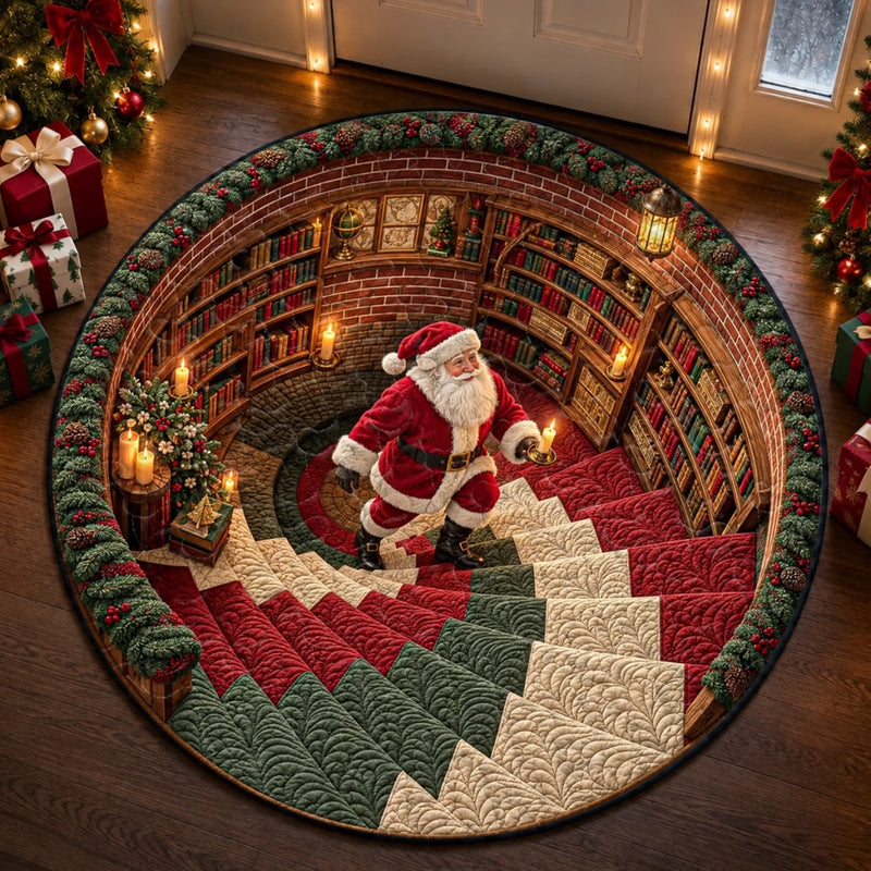 Custom Quilted Round Mat - Personalized Christmas Birthday Gifts For Mom, Dad, Brother, Sister - Merry Moments All Season