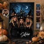 Custom Photo Gothic Witch Vertical Poster - Personalized Best Friend Halloween Birthday Gifts For Witch, Women, Besties, Sisters, BFF - Spooky Together, Better Forever