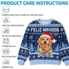 Custom Photo Ugly Sweatshirt - Personalized Christmas Birthday Gifts For Dog Cat Lovers, Dog Dad And Mom, Cat Owners - Jingle Paws All The Way