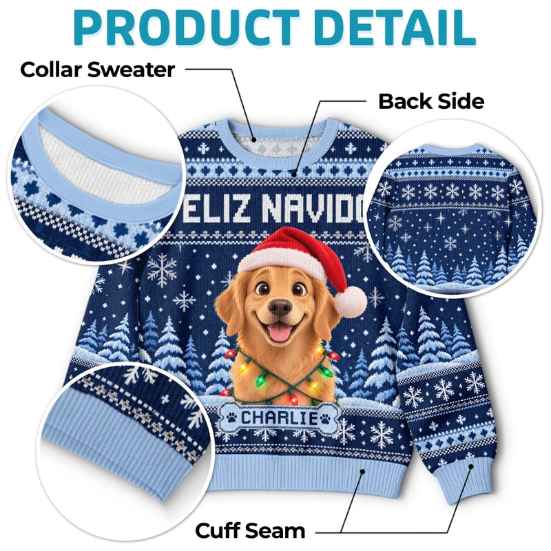Custom Photo Ugly Sweatshirt - Personalized Christmas Birthday Gifts For Dog Cat Lovers, Dog Dad And Mom, Cat Owners - Jingle Paws All The Way