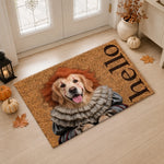 Custom Pet Photo Halloween Clown Dog Decor - Personalized Doormat