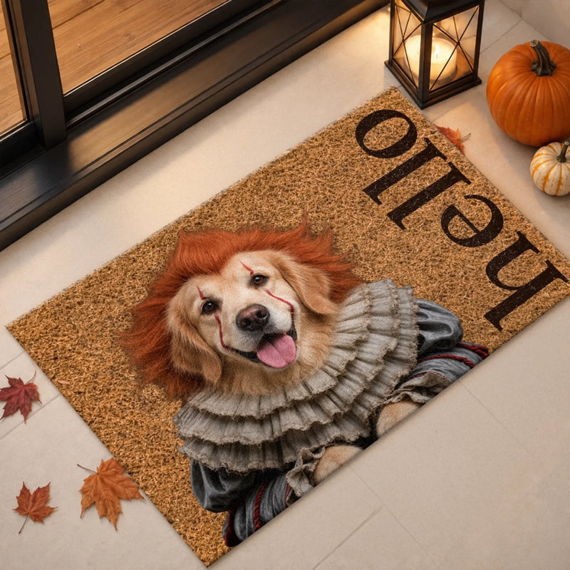 Custom Photo Home Decor Decorative Mat - Personalized Halloween Decor Birthday Gifts For Dog Cat Lovers, Dog Dad And Mom, Cat Owners - Trick Or Treat, Furrreal