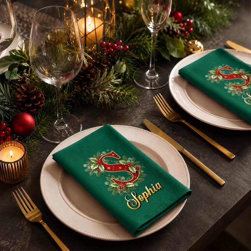 Custom Cotton Napkin - Personalized Christmas Birthday Gifts For Mom, Dad, Brother, Sister - Sparkle Shine Celebrate