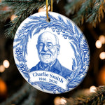 Custom Photo Ceramic Ornament - Personalized Christmas Memorial Sympathy Gifts For Loss Of Mom, Dad - Forever In Our Deep Hearts