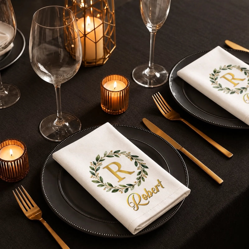 Custom Cotton Napkin - Personalized Christmas Birthday Gifts For Mom, Dad, Brother, Sister - Holiday Joy Starts Here