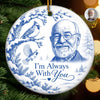 Custom Photo Ceramic Ornament - Personalized Christmas Memorial Sympathy Gifts For Loss Of Mom, Dad - Peaceful Hearts Living In Love
