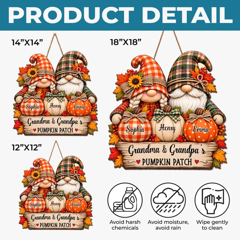 Custom Pumpkin Wood Sign - Personalized Birthday Gifts For Grandma, Grandpa - Rooted In Family Love