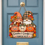 Custom Name Pumpkin Patch Decor for Grandma and Grandpa - Personalized Wood Sign