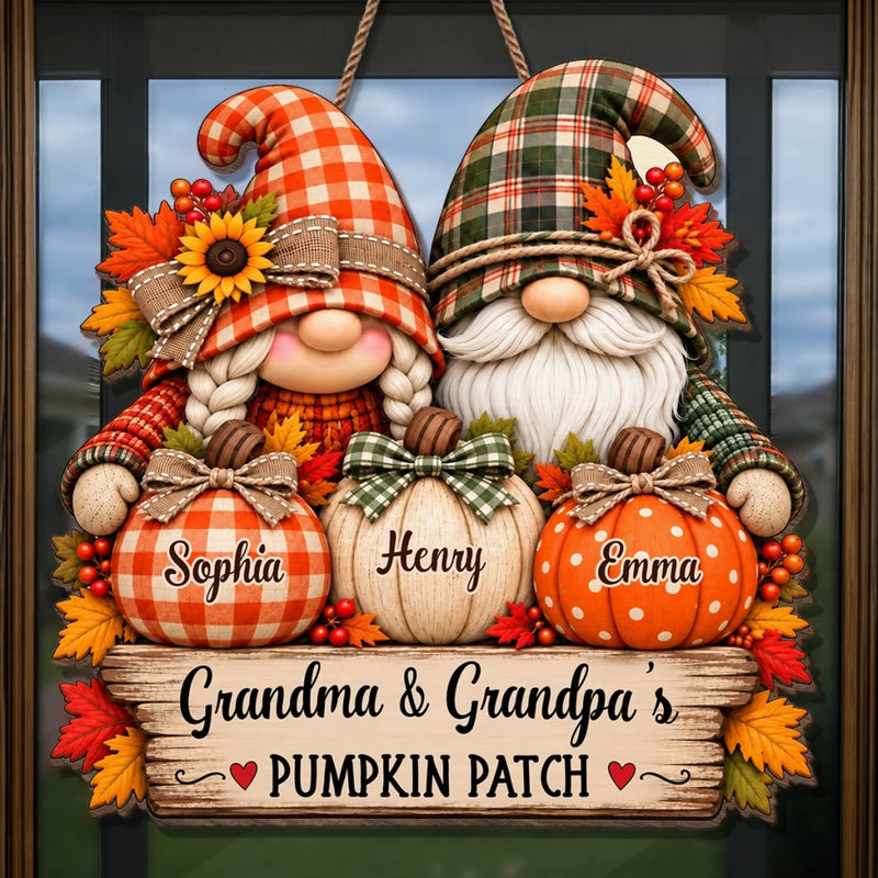 Custom Pumpkin Wood Sign - Personalized Birthday Gifts For Grandma, Grandpa - Rooted In Family Love