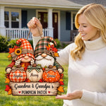 Custom Name Pumpkin Patch Decor for Grandma and Grandpa - Personalized Wood Sign