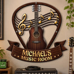 Custom Shaped Metal Sign - Personalized Birthday Gifts For Guitar Lovers, Husband, Son, Grandson, Brother, Grandpa, Dad, Yourself - Play It Loud